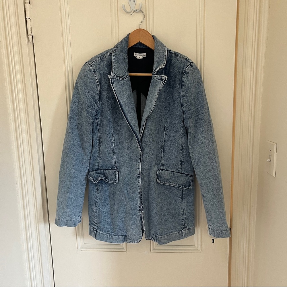 Good American Like New Heavyweight Blue Denim Jacket Blazer Medium
